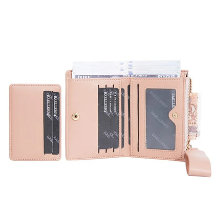 BAELLERRY N8335 Stylish Women Short Wallet PU Leather Zipper Pocket Coin Purse with Separate Card Holder