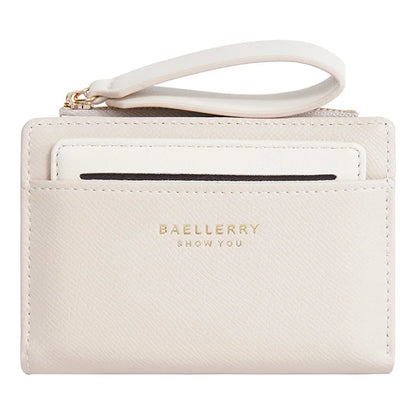 BAELLERRY N8335 Stylish Women Short Wallet PU Leather Zipper Pocket Coin Purse with Separate Card Holder