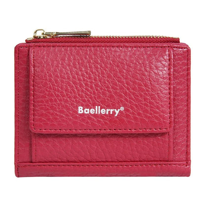 BAELLERRY NR110 Stylish PU Leather Women Short Wallet Zipper Pocket Coins Cards Cash Holder