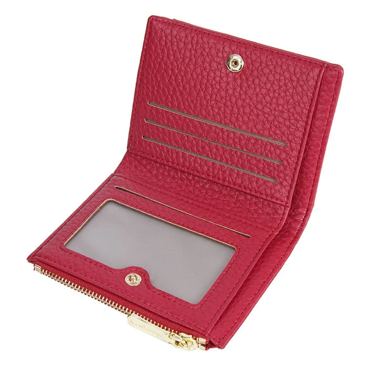 BAELLERRY NR110 Stylish PU Leather Women Short Wallet Zipper Pocket Coins Cards Cash Holder