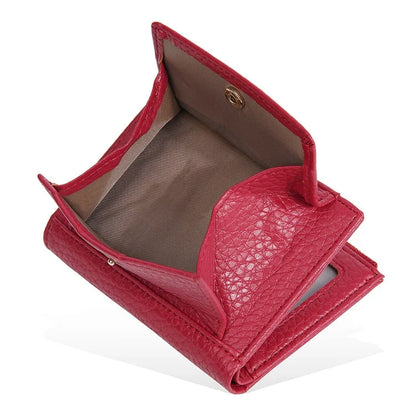 BAELLERRY NR110 Stylish PU Leather Women Short Wallet Zipper Pocket Coins Cards Cash Holder