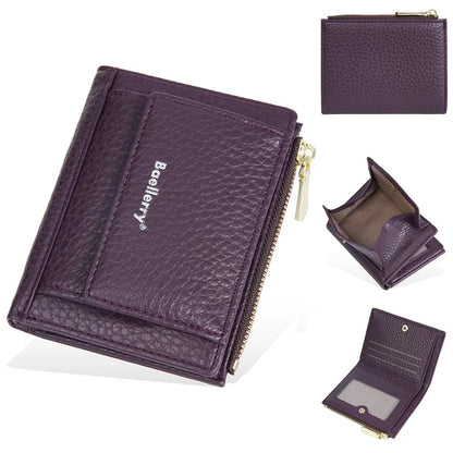 BAELLERRY NR110 Stylish PU Leather Women Short Wallet Zipper Pocket Coins Cards Cash Holder