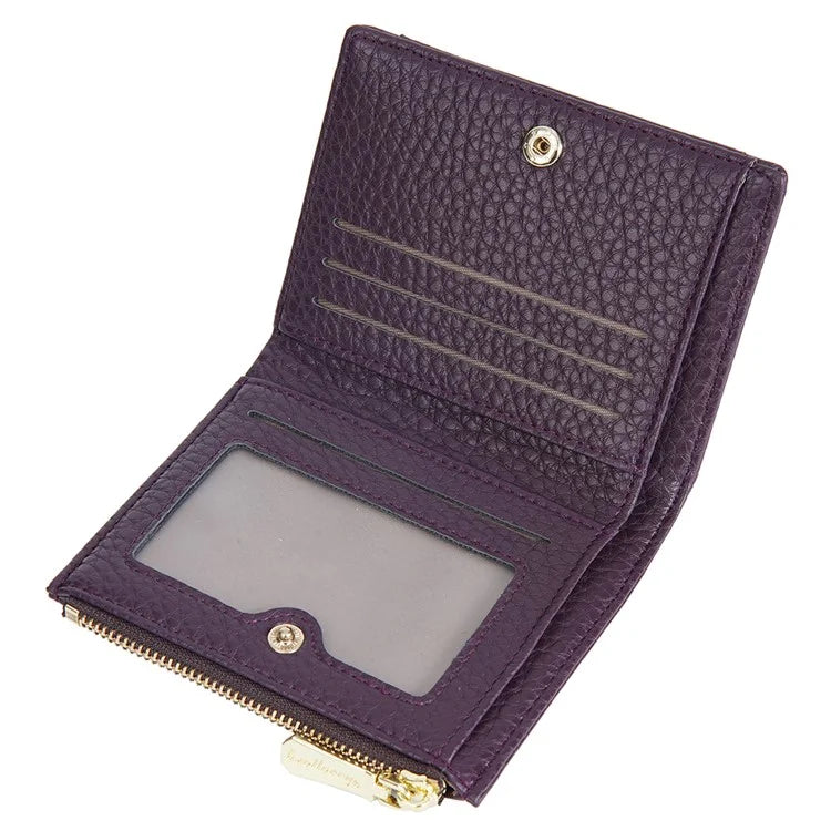 BAELLERRY NR110 Stylish PU Leather Women Short Wallet Zipper Pocket Coins Cards Cash Holder