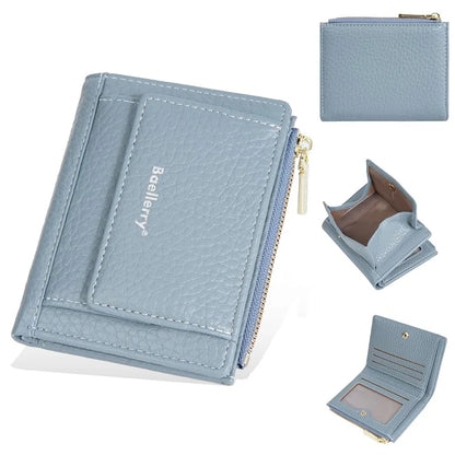 BAELLERRY NR110 Stylish PU Leather Women Short Wallet Zipper Pocket Coins Cards Cash Holder