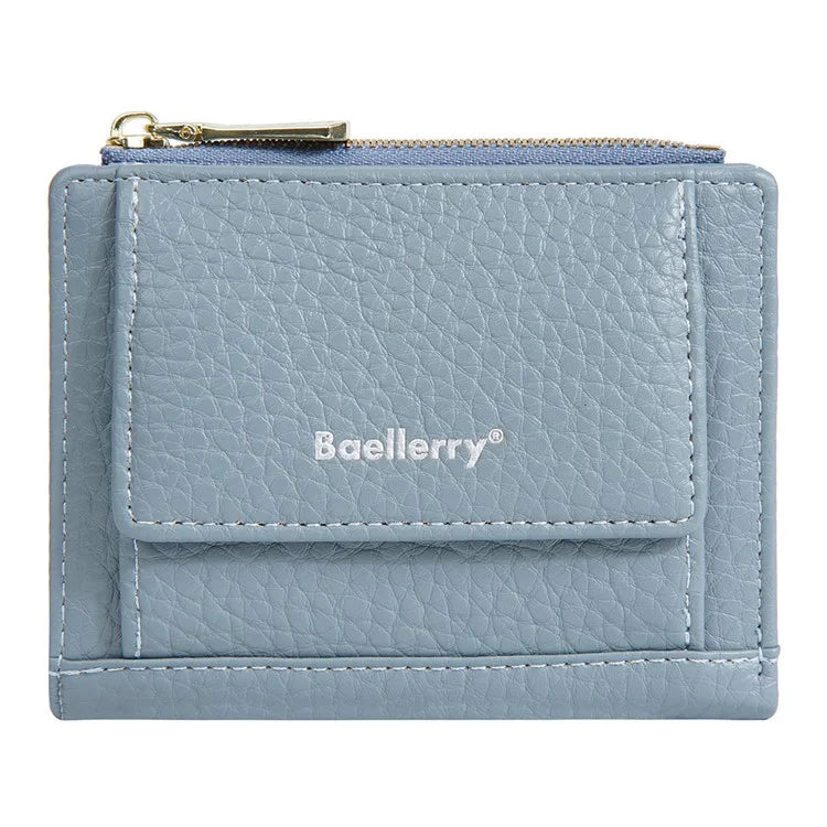 BAELLERRY NR110 Stylish PU Leather Women Short Wallet Zipper Pocket Coins Cards Cash Holder