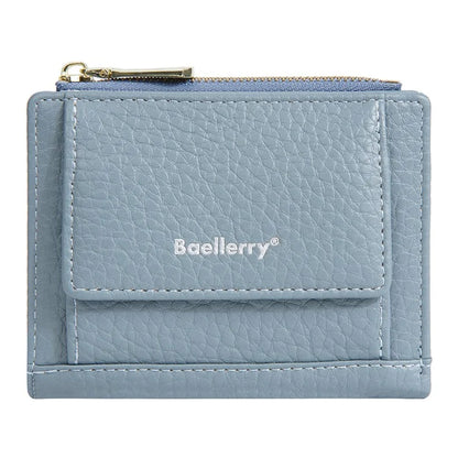 BAELLERRY NR110 Stylish PU Leather Women Short Wallet Zipper Pocket Coins Cards Cash Holder