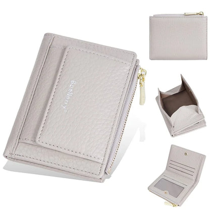 BAELLERRY NR110 Stylish PU Leather Women Short Wallet Zipper Pocket Coins Cards Cash Holder