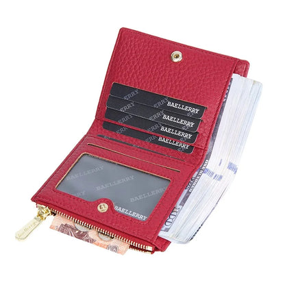 BAELLERRY NR110 Stylish PU Leather Women Short Wallet Zipper Pocket Coins Cards Cash Holder