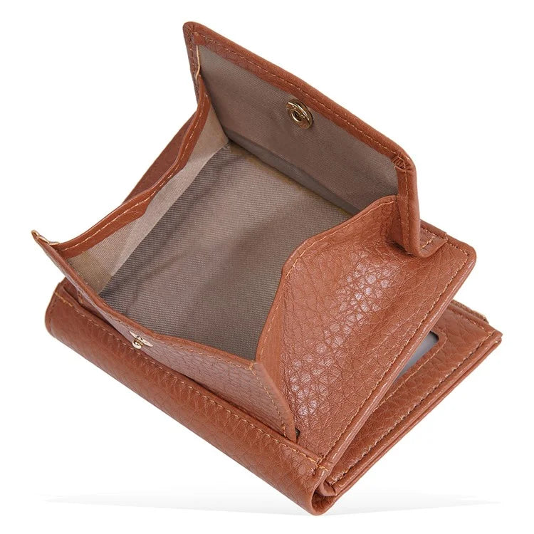 BAELLERRY NR110 Stylish PU Leather Women Short Wallet Zipper Pocket Coins Cards Cash Holder
