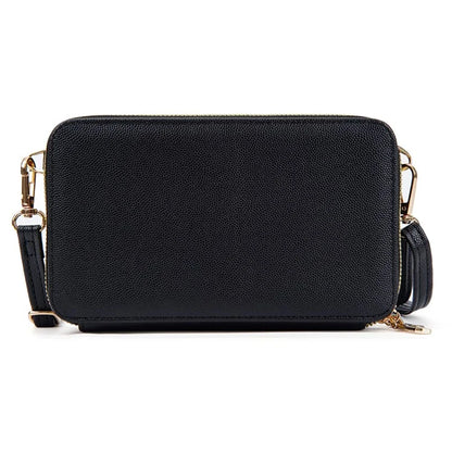 BAELLERRY N8332 Women PU Leather Dual Zipper Crossbody Bag Multiple Card Slots Phone Cash Holder Purse