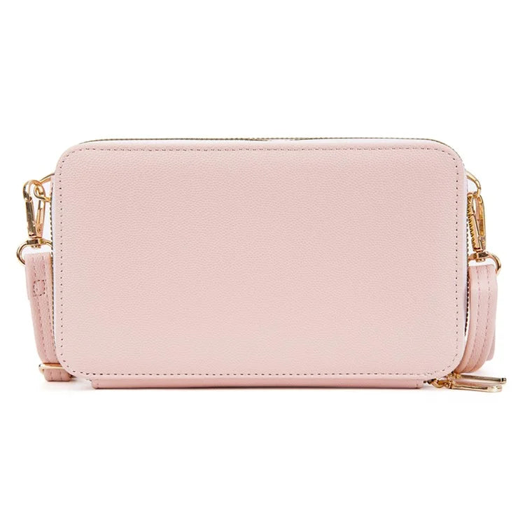 BAELLERRY N8332 Women PU Leather Dual Zipper Crossbody Bag Multiple Card Slots Phone Cash Holder Purse