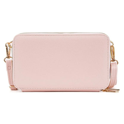 BAELLERRY N8332 Women PU Leather Dual Zipper Crossbody Bag Multiple Card Slots Phone Cash Holder Purse