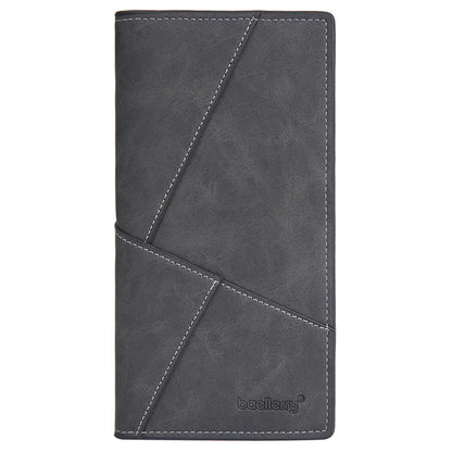 BAELLERRY C3070 Frosted PU Leather Long Wallet Men Large Capacity Cash Cards Holder with Zipper Pocket