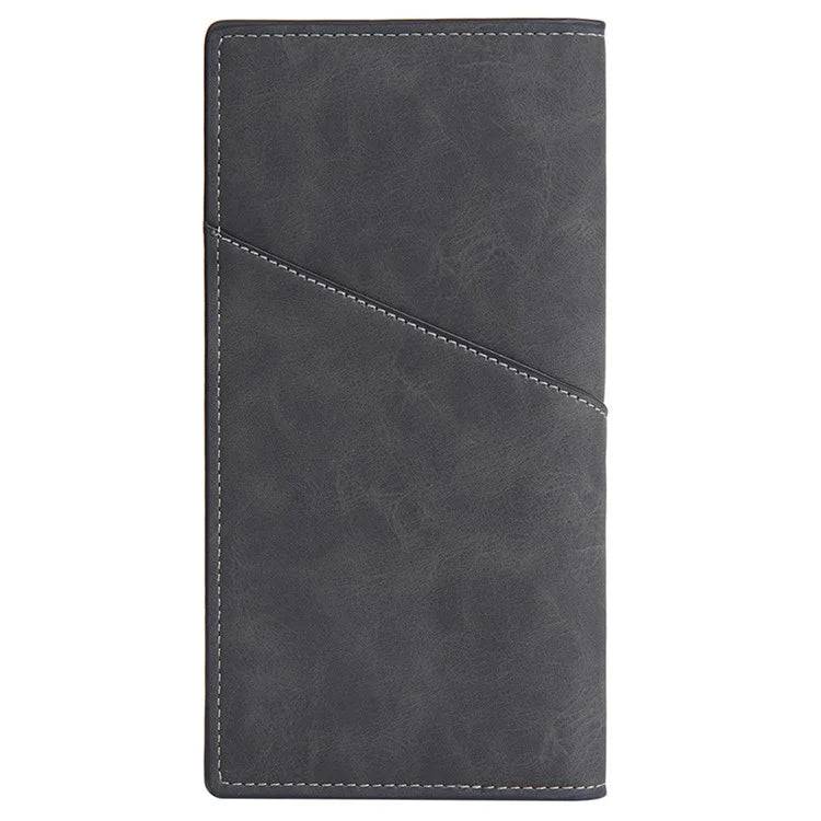 BAELLERRY C3070 Frosted PU Leather Long Wallet Men Large Capacity Cash Cards Holder with Zipper Pocket