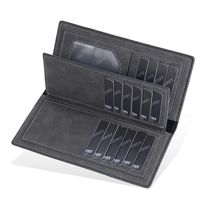 BAELLERRY C3070 Frosted PU Leather Long Wallet Men Large Capacity Cash Cards Holder with Zipper Pocket