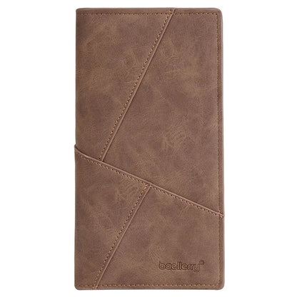 BAELLERRY C3070 Frosted PU Leather Long Wallet Men Large Capacity Cash Cards Holder with Zipper Pocket