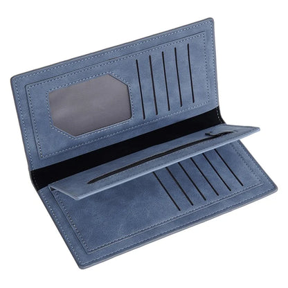 BAELLERRY C3070 Frosted PU Leather Long Wallet Men Large Capacity Cash Cards Holder with Zipper Pocket