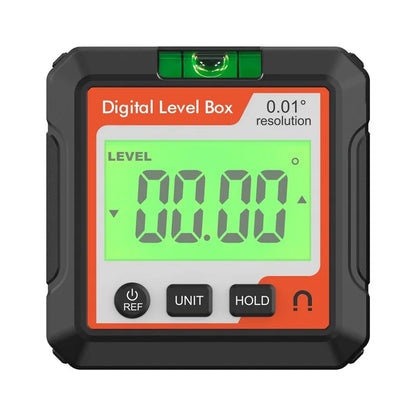 JD10 Digital Level Box Mini Angle Finder Magnetic Base LCD Bevel Gauge Inclinometer for Carpentry, with Bubble