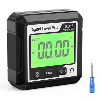 JD10 Digital Level Box Mini Angle Finder Magnetic Base LCD Bevel Gauge Inclinometer for Carpentry, without Bubble