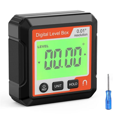 JD10 Digital Level Box Mini Angle Finder Magnetic Base LCD Bevel Gauge Inclinometer for Carpentry, without Bubble