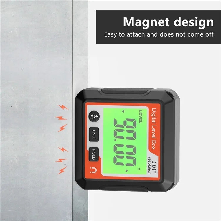 JD10 Digital Level Box Mini Angle Finder Magnetic Base LCD Bevel Gauge Inclinometer for Carpentry, without Bubble