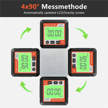 JD10 Digital Level Box Mini Angle Finder Magnetic Base LCD Bevel Gauge Inclinometer for Carpentry, without Bubble