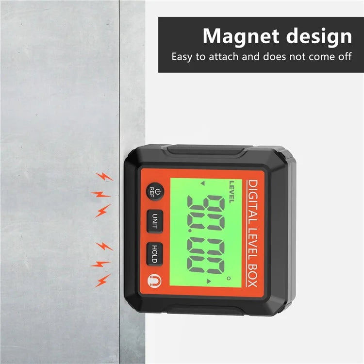 JD10 Digital Level Box Mini Angle Finder Magnetic Base LCD Bevel Gauge Inclinometer for Carpentry, without Bubble