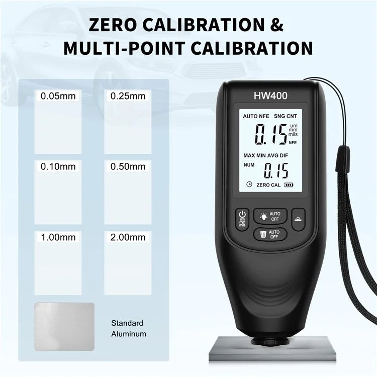 HW400 Automobile Thickness Gauge Car Paint Tester Thickness Coating Measuring Tool