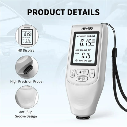 HW400 Automobile Thickness Gauge Car Paint Tester Thickness Coating Measuring Tool