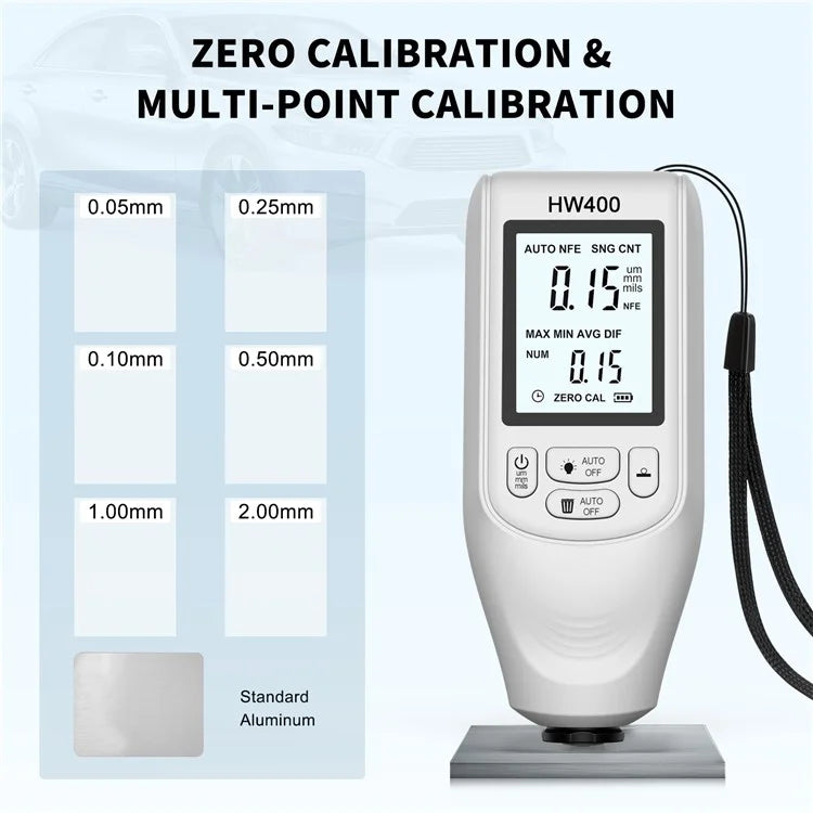HW400 Automobile Thickness Gauge Car Paint Tester Thickness Coating Measuring Tool