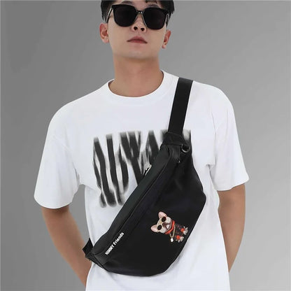 Nimmy PU+Silicone Chest Bag Teen Boy Girl Daypack Travel Crossbody Bag for Men Women
