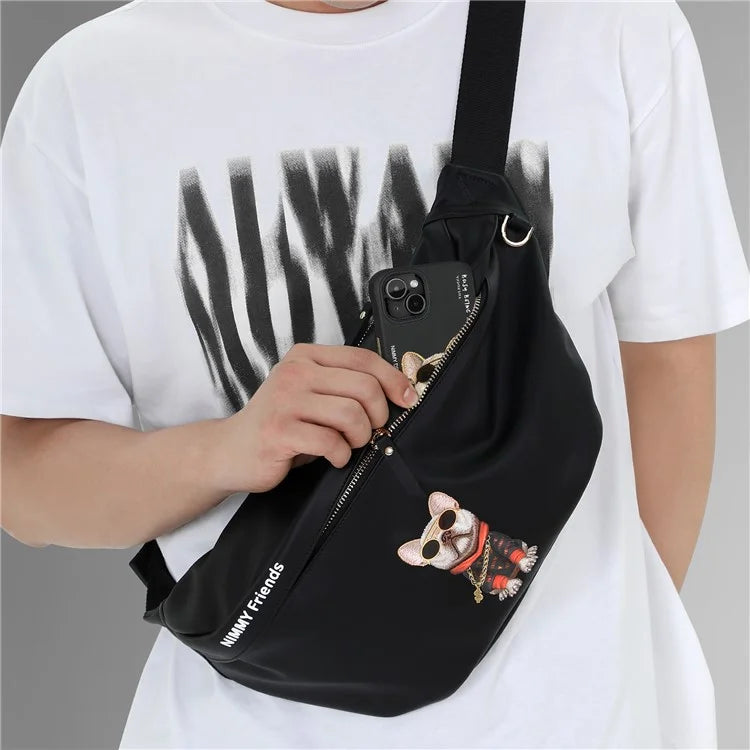 Nimmy PU+Silicone Chest Bag Teen Boy Girl Daypack Travel Crossbody Bag for Men Women