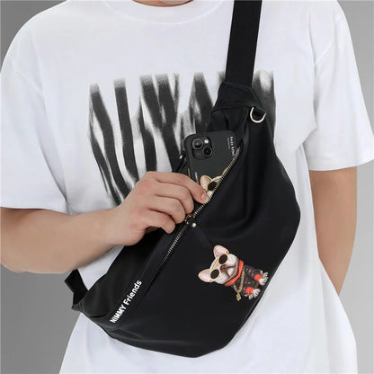 Nimmy PU+Silicone Chest Bag Teen Boy Girl Daypack Travel Crossbody Bag for Men Women