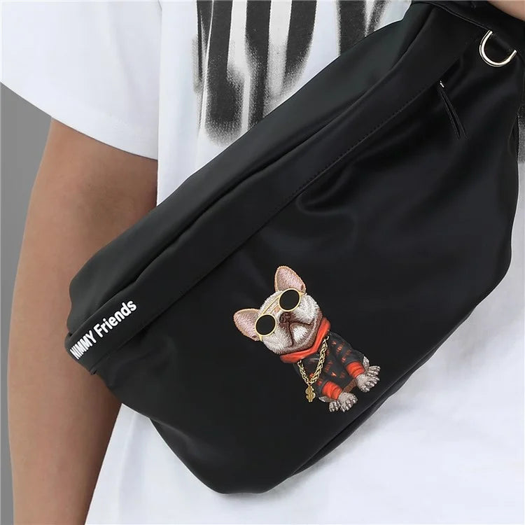 Nimmy PU+Silicone Chest Bag Teen Boy Girl Daypack Travel Crossbody Bag for Men Women