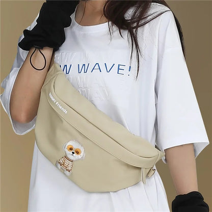 Nimmy PU+Silicone Chest Bag Teen Boy Girl Daypack Travel Crossbody Bag for Men Women
