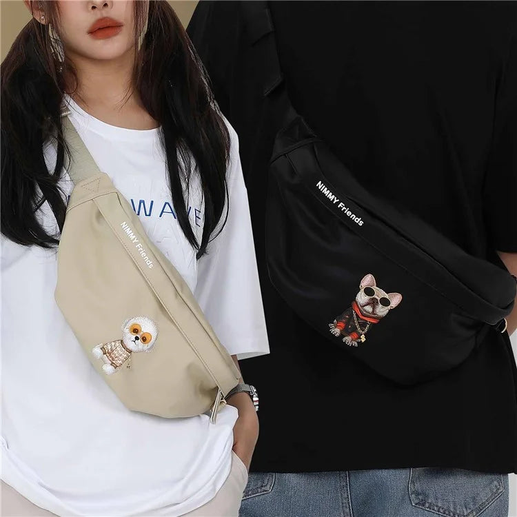 Nimmy PU+Silicone Chest Bag Teen Boy Girl Daypack Travel Crossbody Bag for Men Women