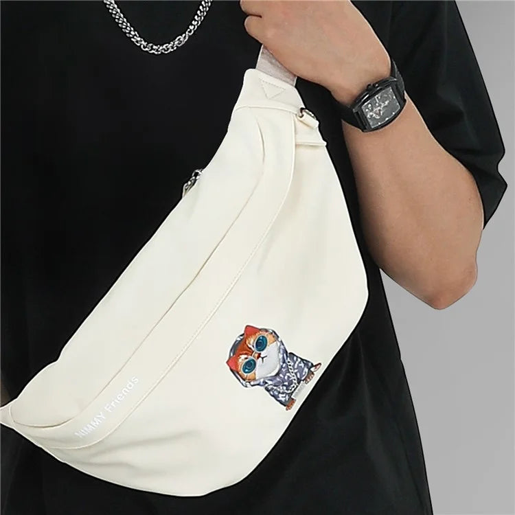 Nimmy PU+Silicone Chest Bag Teen Boy Girl Daypack Travel Crossbody Bag for Men Women