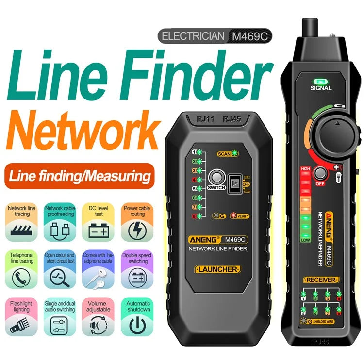 ANENG M469C Network Cable Tester Network Ethernet Wire Tracker Cable Finder