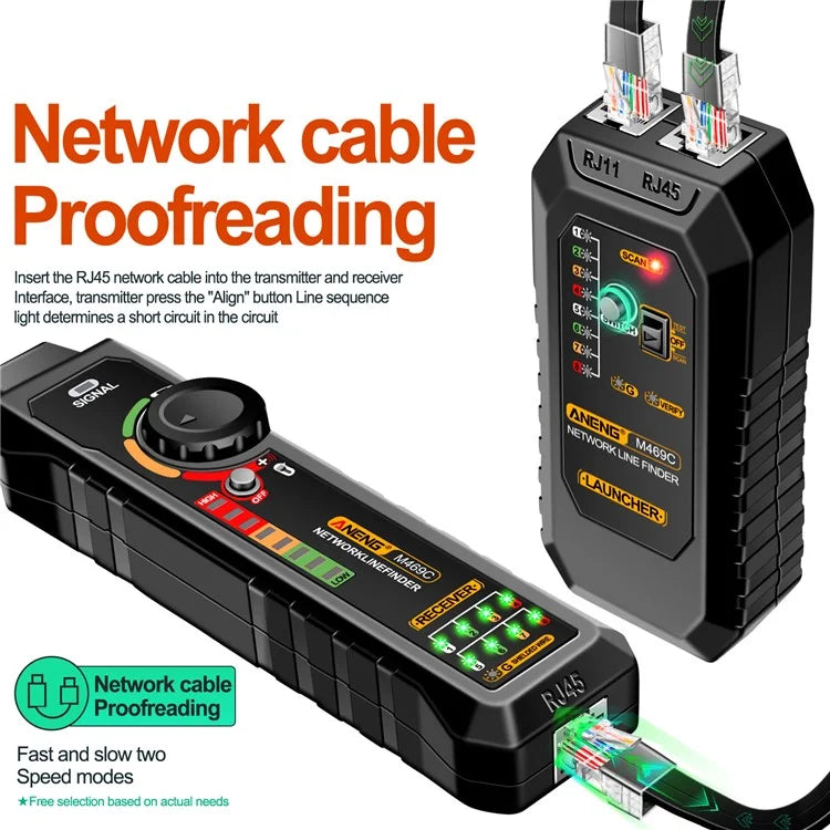 ANENG M469C Network Cable Tester Network Ethernet Wire Tracker Cable Finder