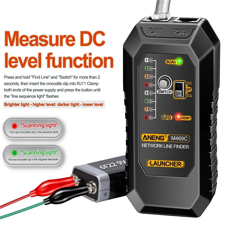 ANENG M469C Network Cable Tester Network Ethernet Wire Tracker Cable Finder