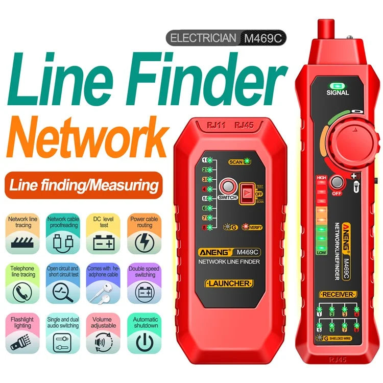 ANENG M469C Network Cable Tester Network Ethernet Wire Tracker Cable Finder