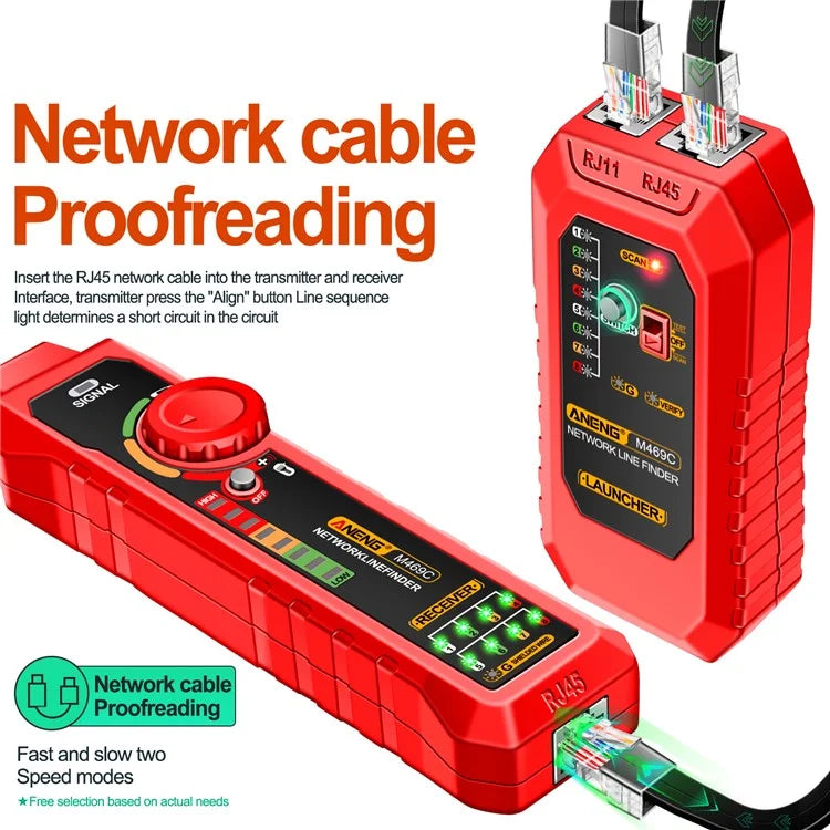 ANENG M469C Network Cable Tester Network Ethernet Wire Tracker Cable Finder