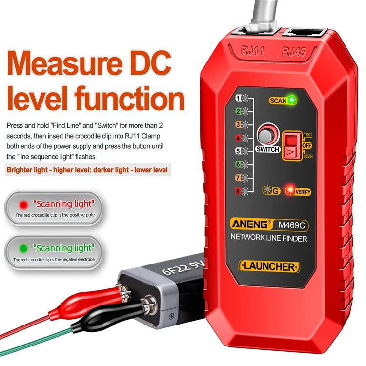 ANENG M469C Network Cable Tester Network Ethernet Wire Tracker Cable Finder