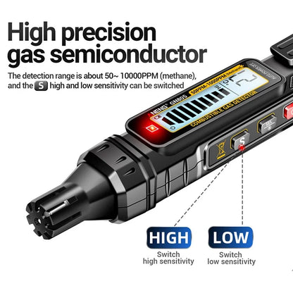 ANENG GN805 LCD Screen Combustible Gas Detector Sound Light Alarm Gas Leakage Tester
