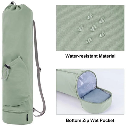 30L Large Capacity Portable Yoga Mat Storage Bag with Bottle Pocket and Wet Compartment