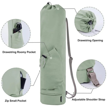 30L Large Capacity Portable Yoga Mat Storage Bag with Bottle Pocket and Wet Compartment