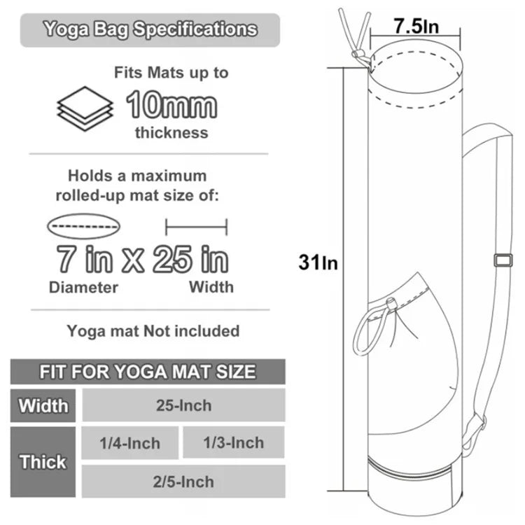 30L Large Capacity Portable Yoga Mat Storage Bag with Bottle Pocket and Wet Compartment