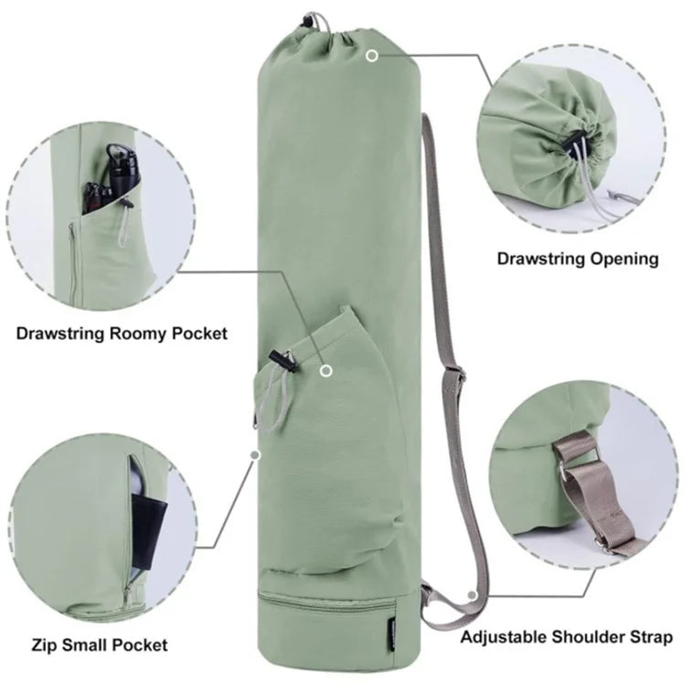 30L Large Capacity Portable Yoga Mat Storage Bag with Bottle Pocket and Wet Compartment