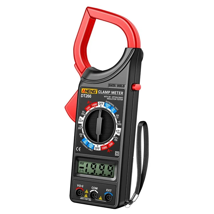 ANENG DT266 Digital Clamp Meter Voltage Current Resistance Tester 1999 Counts Multimeter