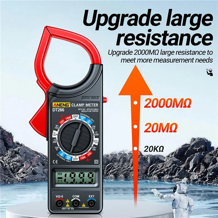 ANENG DT266 Digital Clamp Meter Voltage Current Resistance Tester 1999 Counts Multimeter